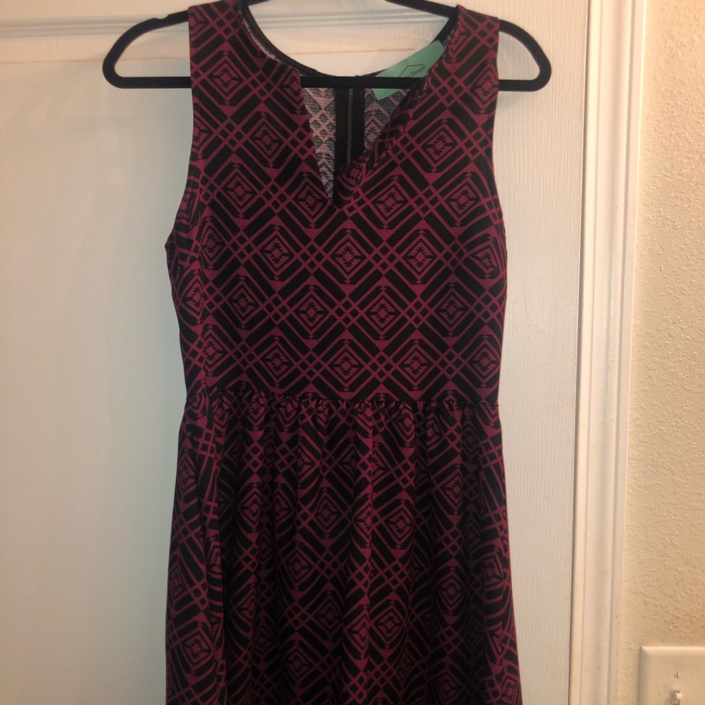 Burgundy and Black Dress